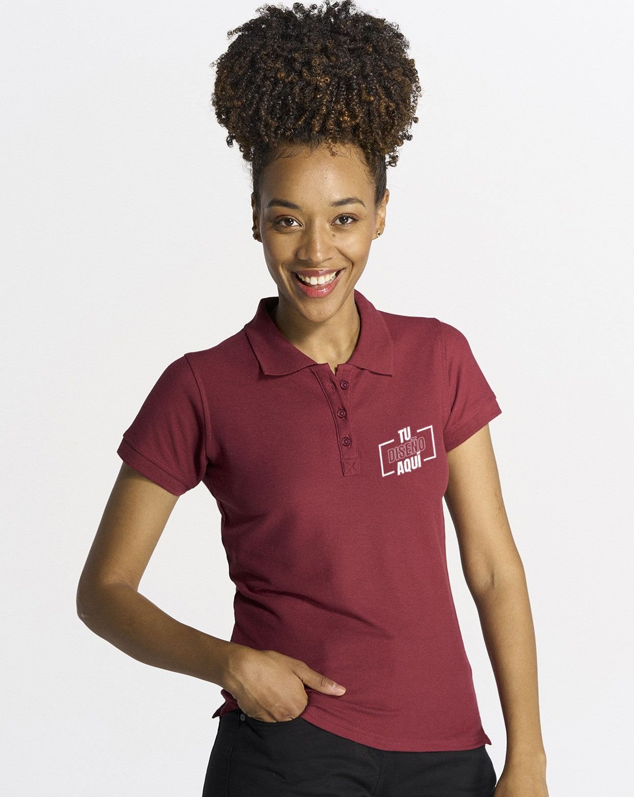 Polo de trabajo personalizado DTF para mujer de manga corta 65% Poliéster – 35% Algodón POPL200WK