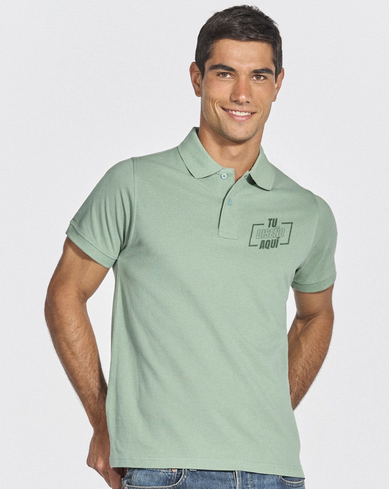 Polo para hombre de manga corta personalizado DTF 100% Algodón PORA210
