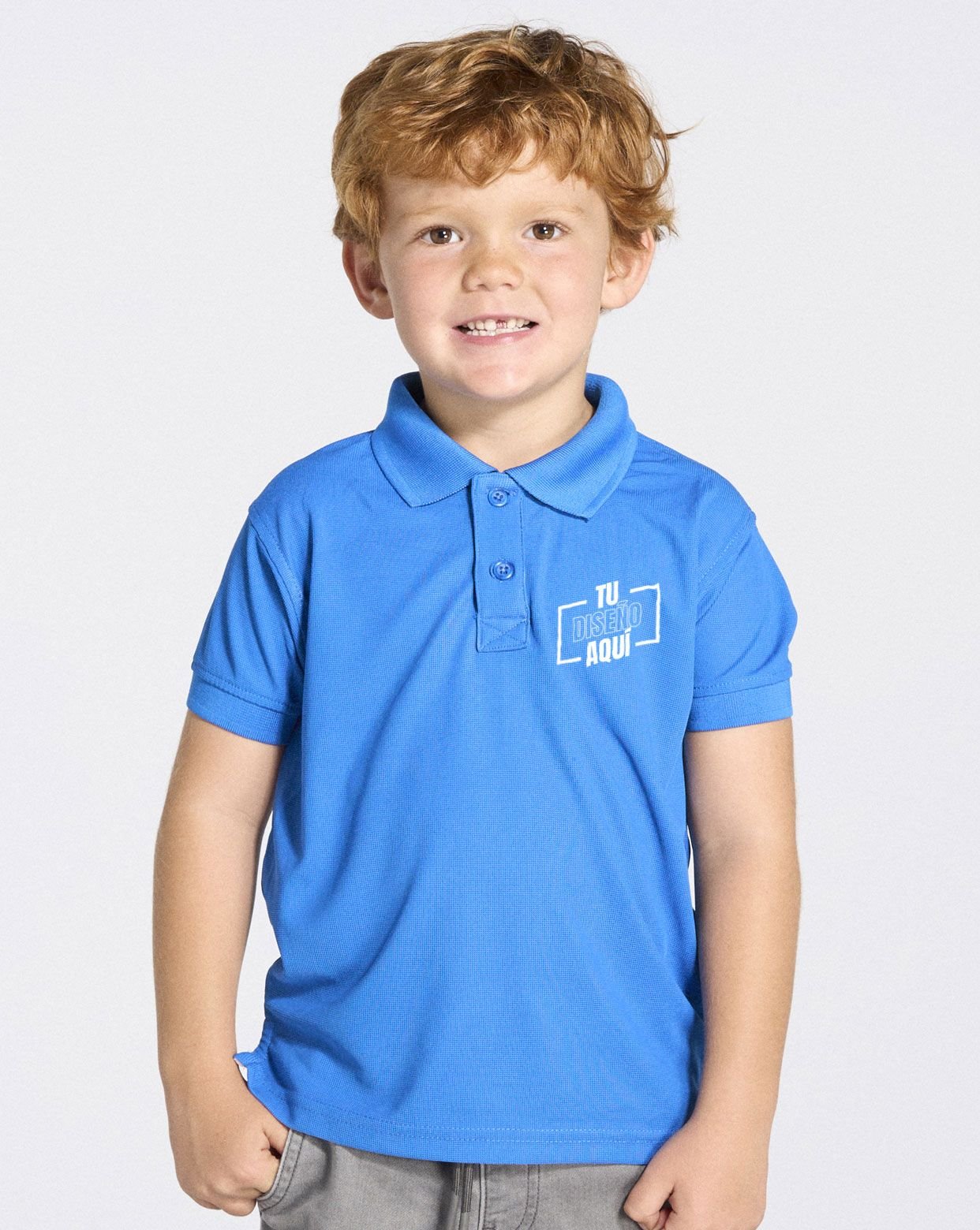 Polo piqué deportivo de manga corta infantil personalizado DTF unisex SPORTPQKID