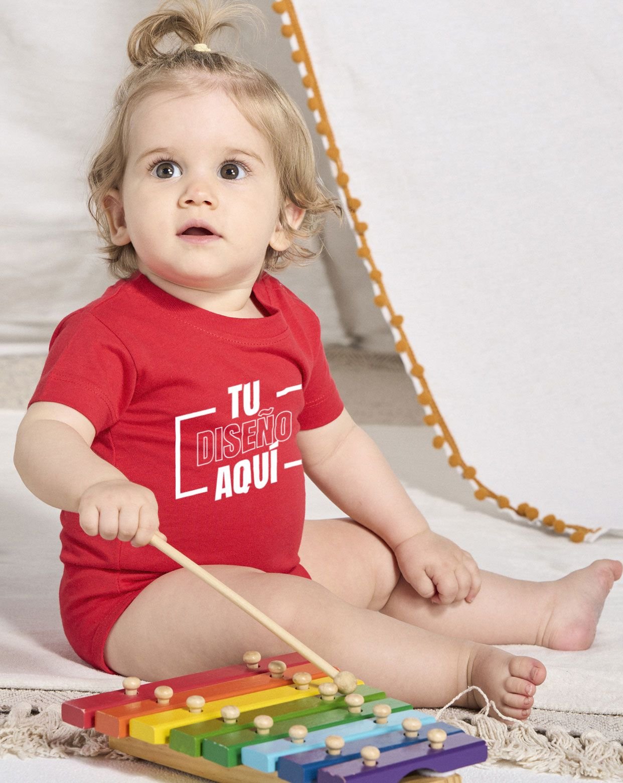 Body bebé unisex personalizado DTF de manga corta, 100% algodón. TSRBBODY