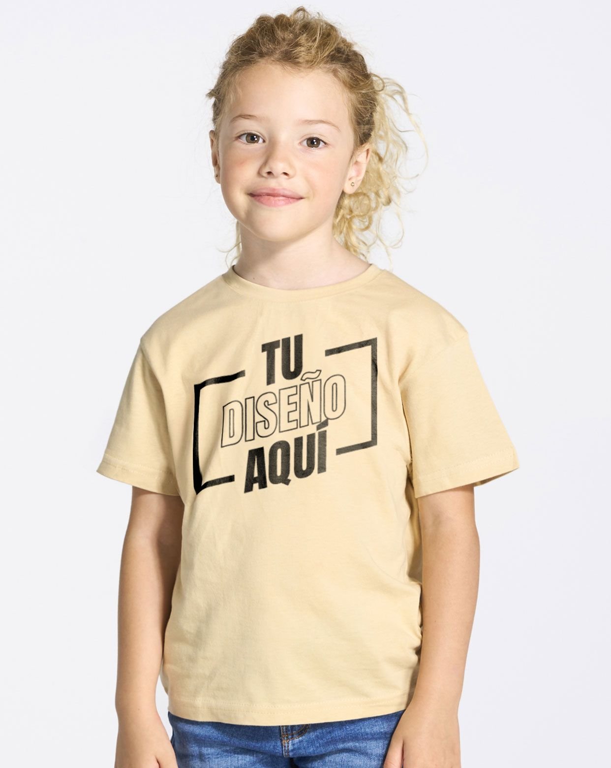 Camiseta básica unisex infantil personalizada de manga corta, 100% algodón TSRK150