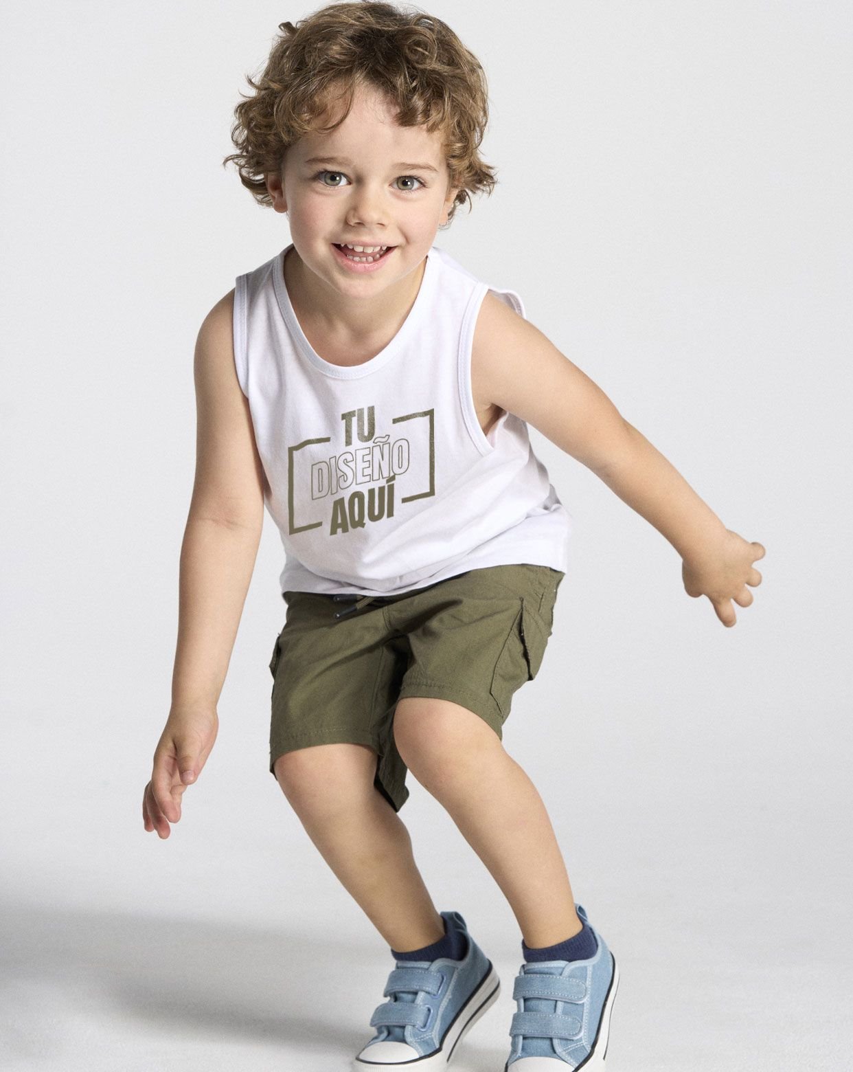 Camiseta básica personalizada DTF para niño de tirantes, 100% algodón TSRKSTRAP