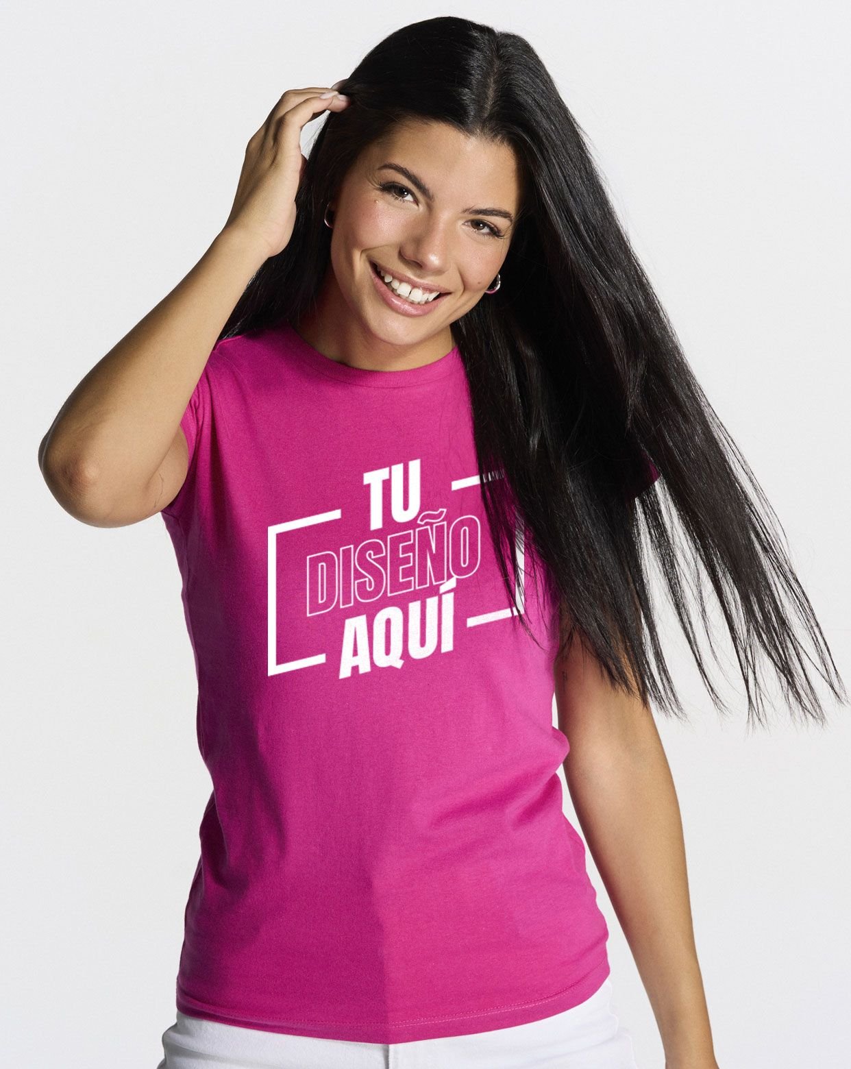 Camiseta Premium lisa de mujer de manga corta personalizada DTF TSRLPRM