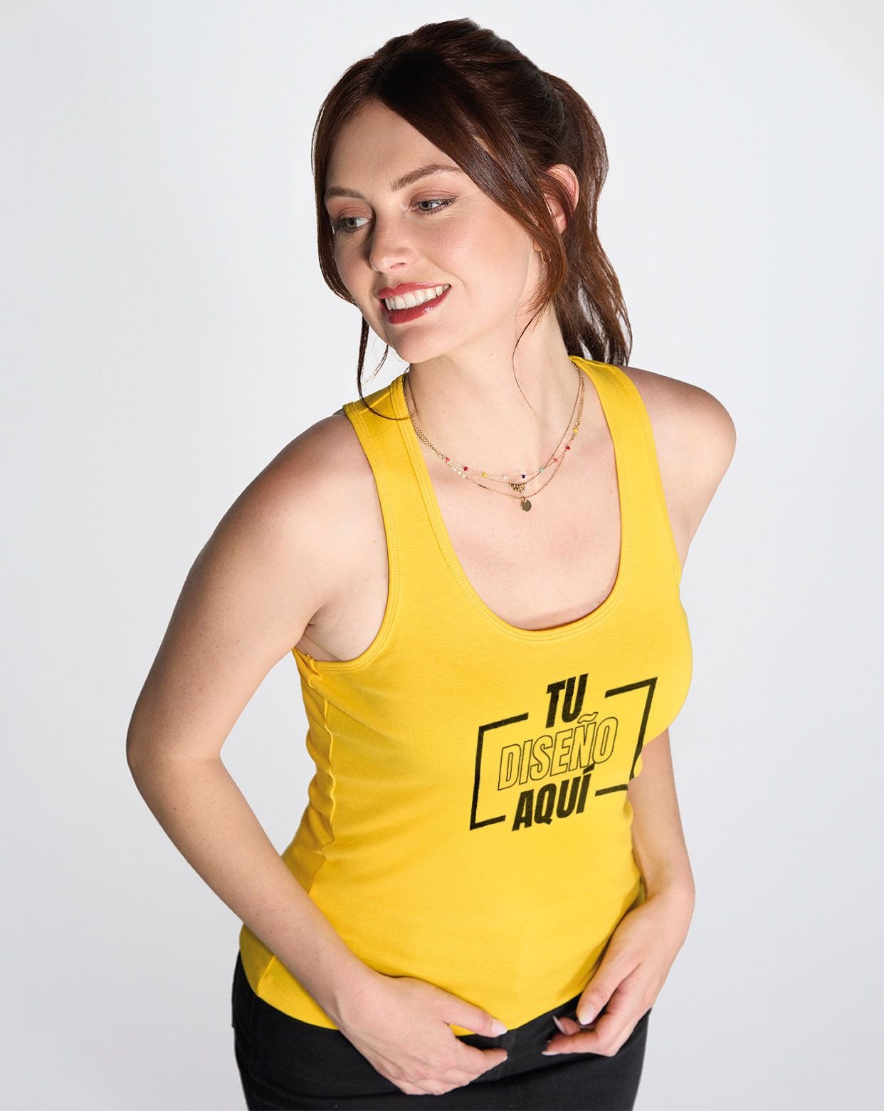 Camiseta básica de tirantes personalizada DTF para chica con espalda de nadador TSULARB